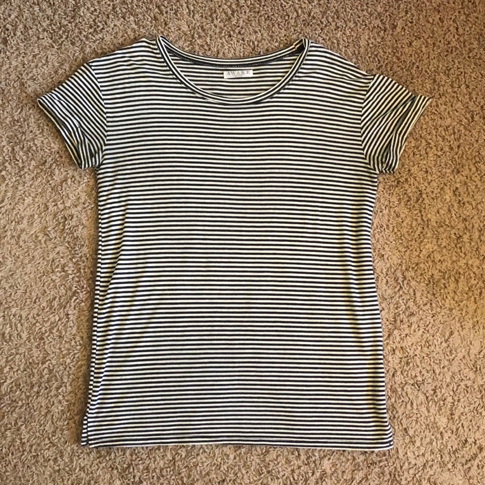 Black & White Striped Casual T-Shirt